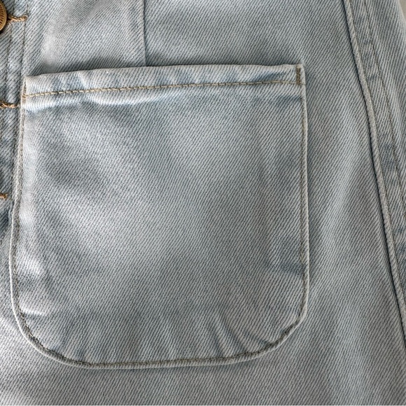Zara Jeans Woman’s 6 Light Wash -High Waisted-Button Fly -Wide Leg Crop - Picture 5 of 9